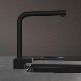 Змішувач для кухні Hansgrohe Aquno Select M81 з висувною лійкою чорний матовий 73836670