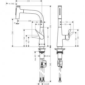Смеситель для кухни Hansgrohe Metris Select M71 с выдвижной лейкой хром 73822000