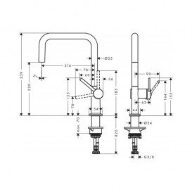 Змішувач для кухні Hansgrohe Talis M54 одноважільний чорний матовий 72806670