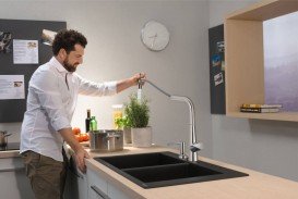 Змішувач для кухні Hansgrohe Talis Select M51 300 2jet Sbox з витяжним виливом змішувач сталь 73867800