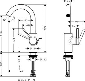 Змішувач для раковини Hansgrohe Zesis S CoolStart з донним клапаном хром 74740000