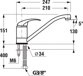 Змішувач для кухні Jika Lyra Plus змішувач хром H3512710042001