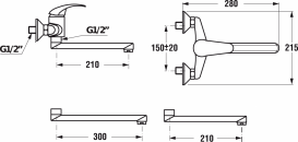 Змішувач для кухні Jika Lyra Plus змішувач настінний хром H3512770042101