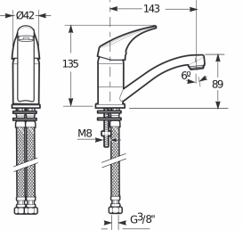 Змішувач для кухні Jika Talas змішувач хром H3511N10042201
