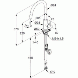 Змішувач для кухні Kludi Bingo Star XS змішувач чорний матовий 468518778