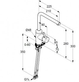 Смеситель для кухни Kludi L-ine однорычажный черный матовый 428143977