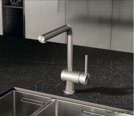 Смеситель для кухни Kludi L Steel однорычажный нержавеющая неполированная сталь 45803F877