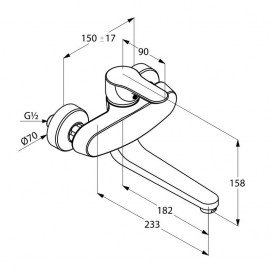 Смеситель для кухни Kludi Objekta однорычажный настенный хром 328820575