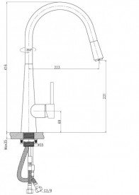 Смеситель для кухни Koller Pool Design Plus однорычажный с выдвижным изливом латунь хром DS0600