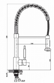 Смеситель для кухни Koller Pool Design Plus однорычажный с прорезиненным изливом латунь хром DS0700