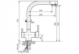 Змішувач для кухні Koller Pool Design Plus Двохважеля з підключенням до фільтру латунь хром DS0200