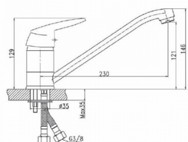 Смеситель для кухни Koller Pool Intergo однорычажный латунь хром NT0900