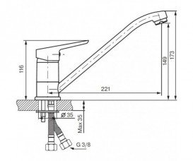Смеситель для кухни Koller Pool Twin однорычажный хром TN0900