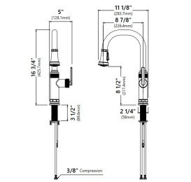 Смеситель для кухни Kraus Allyn с выдвижной лейкой матовый черный KPF-4102MB