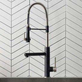 Смеситель для кухни Kraus Artec Pro нержавеющая сталь/матовый чёрный KPF-1603SFSMB