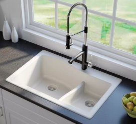 Смеситель для кухни Kraus Artec Pro нержавеющая сталь/матовый чёрный KPF-1603SFSMB