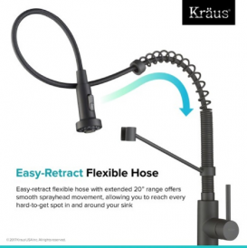 Змішувач для кухні Kraus Bolden пружинний матовий чорний KPF-1610MB
