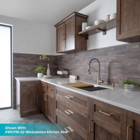 Змішувач для кухні Kraus Bolden з висувною лійкою золото KPF-1610BG