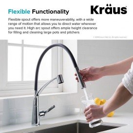 Смеситель для кухни Kraus CarboFlex однорычажный хром KPF-2830CH