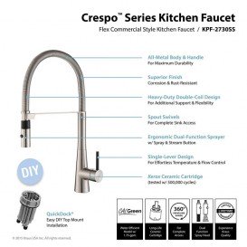 Змішувач для кухні Kraus Crespo змішувач нержавіюча сталь KPF-2730SS