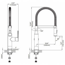 Смеситель для кухни Kraus Nola однорычажный нержавеющая сталь KPF-1640SS