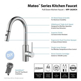 Змішувач для кухні Kraus Oletto змішувач хром KPF-2620CH