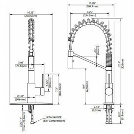 Змішувач для кухні Kraus Oletto змішувач два режими подачі води нержавіюча сталь KPF-2630SS