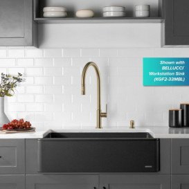 Змішувач для кухні Kraus Oletto з висувною лійкою латунь антична бронза KPF-2821SFACB