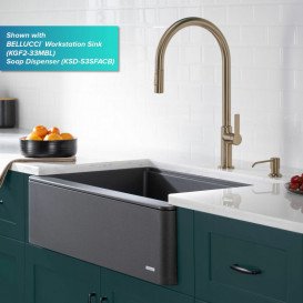 Змішувач для кухні Kraus Oletto з висувною лійкою латунь антична бронза KPF-2821SFACB