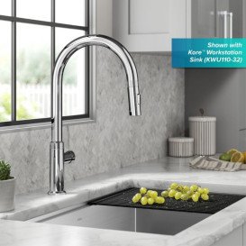 Смеситель для кухни Kraus Oletto с выдвижной лейкой хром KPF-2654CH