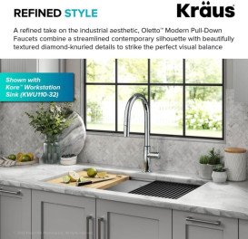 Смеситель для кухни Kraus Oletto с выдвижной лейкой хром KPF-2654CH