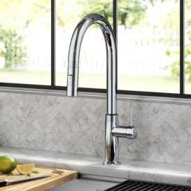 Смеситель для кухни Kraus Oletto с выдвижной лейкой хром KPF-2654CH