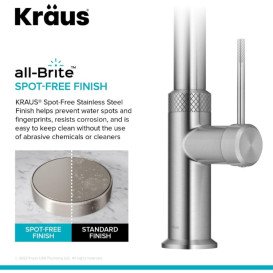 Змішувач для кухні Kraus Oletto з висувною лійкою сатин KPF-2654SFS