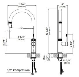 Змішувач для кухні Kraus Oletto з висувною лійкою сатин KPF-2654SFS