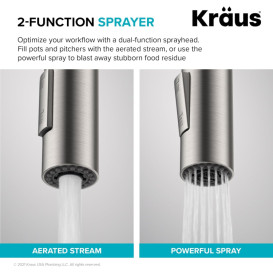 Змішувач для кухні Kraus Oletto з висувною лійкою антична бронза KPF-2620SFACB