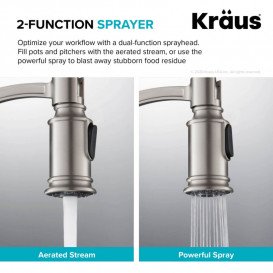 Смеситель для кухни Kraus Sellette с выдвижной лейкой латунь сатин KPF-1683SFS