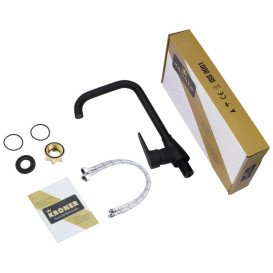 Змішувач для кухні Kroner KRM Elbe-SCH030 одноважільний чорний CV023771