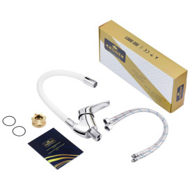 Змішувач для кухні Kroner KRM Odra-C032WHI одноважільний хром/білий CV021173