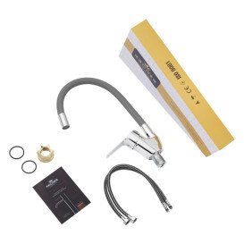 Смеситель для кухни Kroner KRM Odra-C032GRA однорычажный хром/серый CV023772