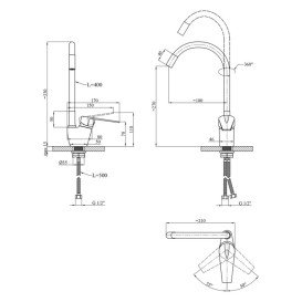 Смеситель для кухни Kroner KRM Odra-C032GRA однорычажный хром/серый CV023772