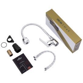 Змішувач для кухні Kroner KRM Odra-C039-1 з гнучким виливом хром CV021200