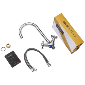 Смеситель для кухни Kroner KRM Rhein-C034 двухвентильный хром CV018616