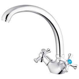 Смеситель для кухни Kroner KRM Rhein-C032 двухвентильный хром CV017352