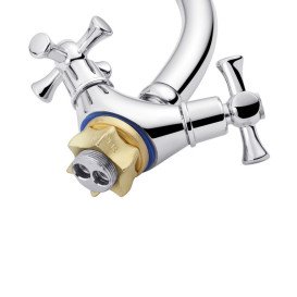 Смеситель для кухни Kroner KRM Rhein-C032 двухвентильный хром CV017352