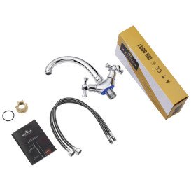 Смеситель для кухни Kroner KRM Rhein-C031 двухвентильный хром CV016434