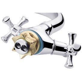 Смеситель для кухни Kroner KRM Rhein-C033 двухвентильный хром CV018075