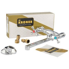 Змішувач для кухні Kroner KRM Rhein-C040 настінний двовентильний хром CV014916