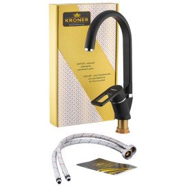 Смеситель для кухни Kroner KRM Zenda-SCH030 однорычажный черный CV022960