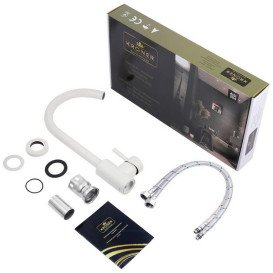 Змішувач для кухні Kroner KRP Edelstahl Klassisch-WEI035 одноважільний білий CV023007