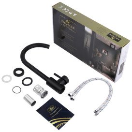 Змішувач для кухні Kroner KRP Edelstahl Klassisch-SCH035B одноважільний чорний CV023003